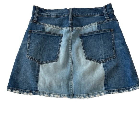 Madewell McCarren Two Tone Patchwork Denim Mini Skirt - Picture 9 of 12